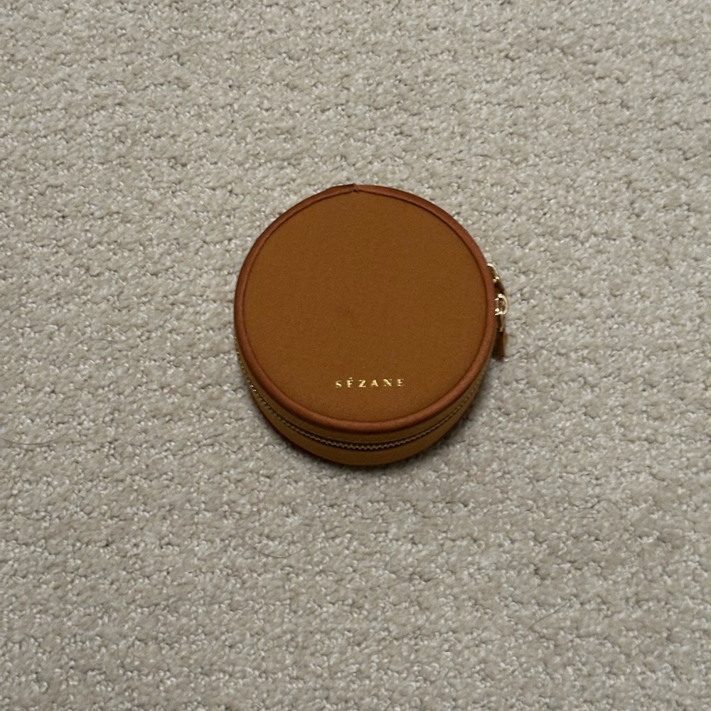Sezane Brown Leather Accessory Case